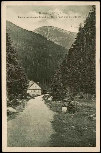 Krummhübel Karpacz Partie im Langen Grund mit Blick nach der Geiergucke 1922