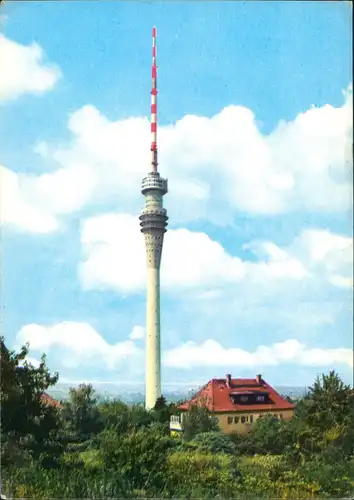 Ansichtskarte Wachwitz-Dresden Fernsehturm mit Haus 1971