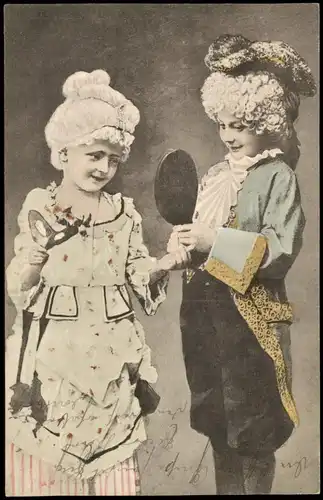 Kinder in herrschaftlicher Kleidung 1904   gelaufen mit Stempel RHEYDT