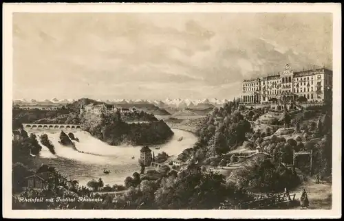 Neuhausen am Rheinfall Rheinfall, früher künstlerische Darstellung 1920