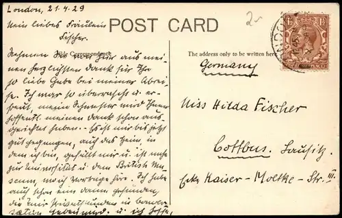 Postcard London Whitehall and the Cenotaph London 1929