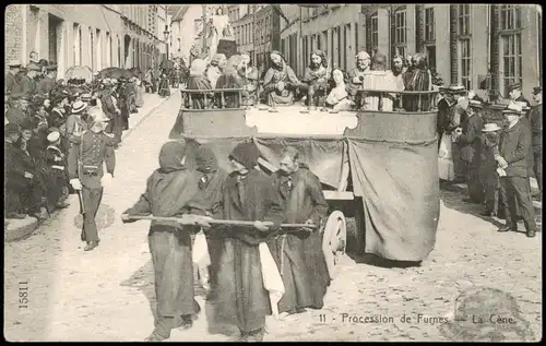 Postkaart Veurne Furnes Procession de Furnes La Cène 1910