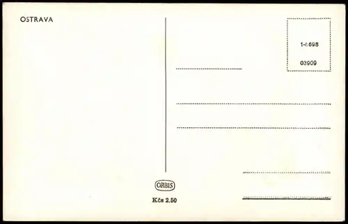 Postcard Ostrau Moravska Ostrava Panorama-Ansicht 1950