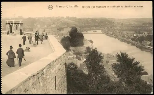 Namur Namen Citadelle Tourelle des Guetteurs et confluent Sambre Meuse. 1915