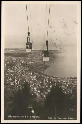 Ansichtskarte Bregenz Pfänderbahn und Panorama Blick 1927