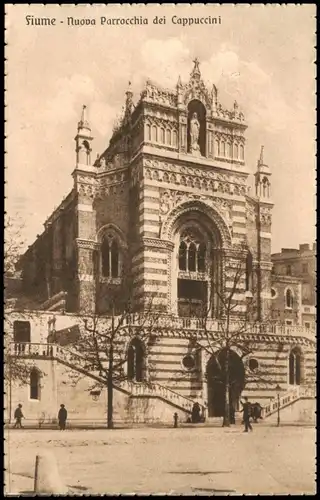 Postcard Rijeka Fiume/Reka Nuova Parrocchia dei Cappuccini 1920
