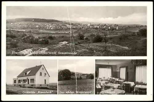 Ansichtskarte Ebernhahn-Wirges Stadt, Gaststätte Rosenheck 1956