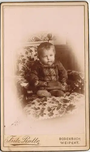 Fotokunst Atelier-Foto Fritz Rutte (Bodenbach Weipert) Baby Foto 1900 CdV
