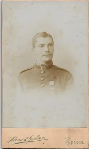 Thorn Toruń Fotokunst Atelier-Foto H. Gerchom    Soldat 1900 Privatfoto CdV