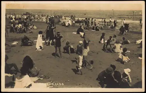 Lido di Venezia-Venedig Venezia Strandleben, Fotokarte 1931 Privatfoto