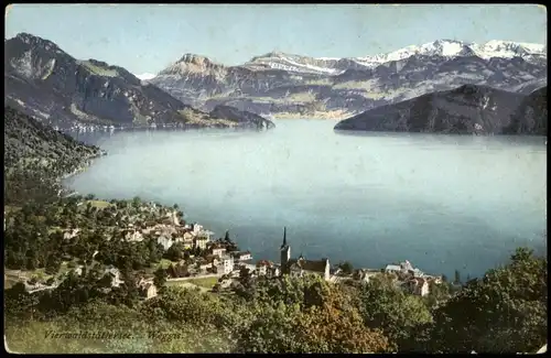 Ansichtskarte Luzern Lucerna Vierwaldstättersee Weggis und die Alpen 1910