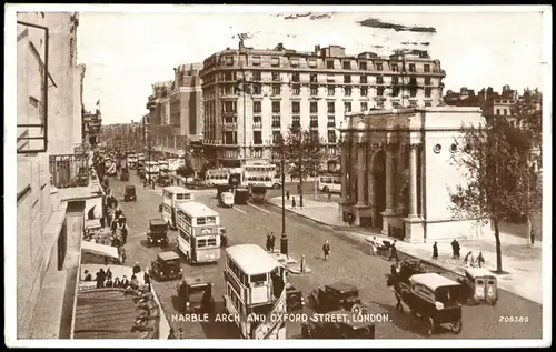Postcard London Marble Arch; Traffic Scene 1947