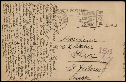 Postkaart Brüssel Bruxelles Théâtre de la Monnaie 1919