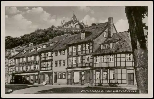 Ansichtskarte Wernigerode Ortsansicht mit Schloßblick zur DDR-Zeit 1955