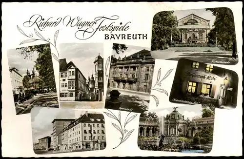 Ansichtskarte Bayreuth MB: Straße, Oper, uvm - Coloransichten 1962
