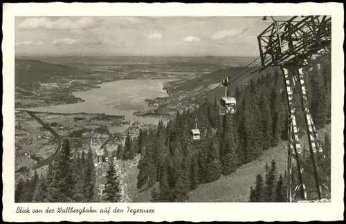 Ansichtskarte Bad Wiessee Blick van der Wallbergbahn auf den Tegernsee 1952