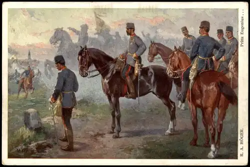 Ansichtskarte  Künstlerkarte - Militär, Soldaten vor Grab 1917