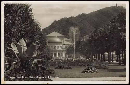 Ansichtskarte Bad Ems Kuranlagen mit Kursaal. 1939