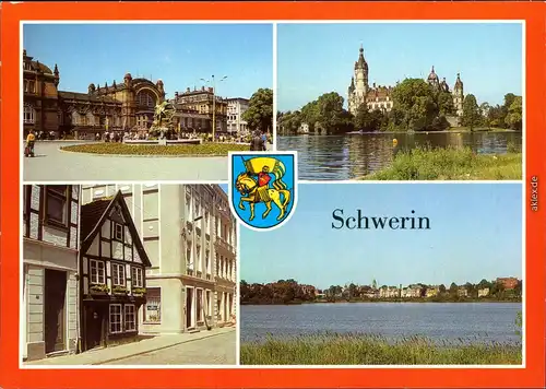 Schwerin Grunthalplatz, Blick zum Schloß, Buschstraße, Teilansicht 1985