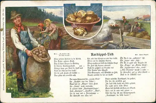 Ansichtskarte  Liedkarten - Hardäppel-Lieb - Erzgebirge 1912