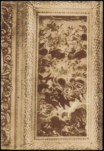 Eisenberg (Thüringen) Inneres Schloßkirche Deckengemälde im Gemeinderaum 1930