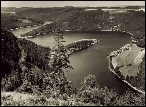 Hohenwarte-Kaulsdorf Talsperre mit Saale-Schleifen bei Altenbeuthen 1988