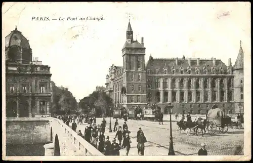 CPA Paris Brücke Pont - Le Pont au Change 1909