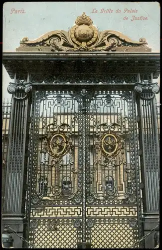 CPA Paris La grille du Palais de Justice; Portal Justizpalast 1910