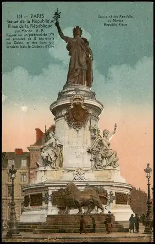 CPA Paris Statue de la République Place de la République 1910