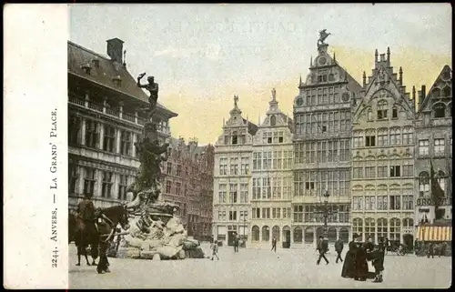 Postkaart Antwerpen Anvers LA GRAND PLACE 1905