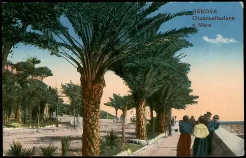 Cartoline Genua Genova (Zena) Circonvallazione a Mare Promenade 1910