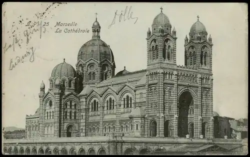 CPA Marseille Kathedrale Cathédrale 1905   gel  Ludwigshafen (Ankunftsstempel)