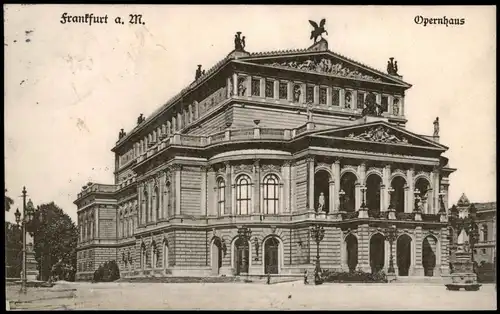 Ansichtskarte Frankfurt am Main Partie an der Oper Opernhaus 1912