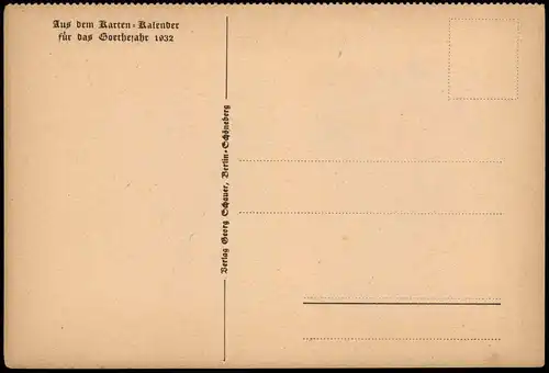 Ansichtskarte  Pfarrhaus Gesenheim - Zeichnung Goethe 1932