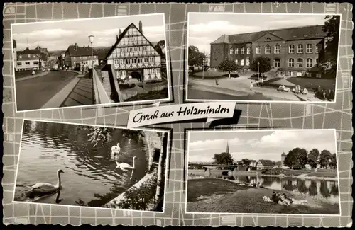 Ansichtskarte Holzminden Mehrbildkarte mit 4 Ortsansichten 1960