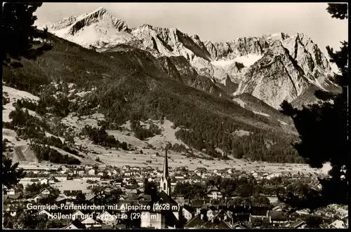 Garmisch-Partenkirchen Panorama-Ansicht mit Blick zu den Alpen Bergen 1960