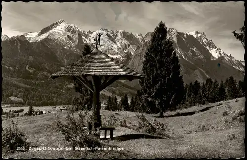 Ansichtskarte Garmisch-Partenkirchen Umland-Ansicht mit Zugspitze 1954