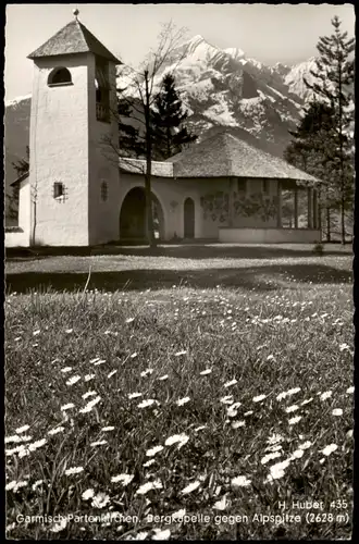 Garmisch-Partenkirchen Umland-Ansicht Berg-Kapelle gegen Alpsitze 1957