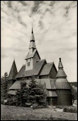 Ansichtskarte Hahnenklee-Goslar Gustav-Adolf-Stabkirche 1960