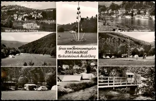 Neckarsteinach Mehrbild-AK Gruss vom Feriencampingplatz Steinachtal 1960