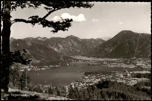 Ansichtskarte Tegernsee (Stadt) Panorama-Ansicht mit Blick zu den Bergen 1960