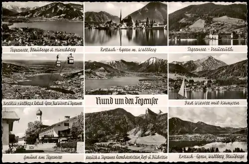 Ansichtskarte Bad Wiessee Mehrbild Städte am Tegernsee 1953