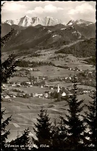 Pfronten (Allgäu) Blick auf Falkenstein, Zugspitze und Mieminger Gruppe 1960