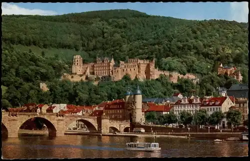 Ansichtskarte Heidelberg Heidelberger Schloss vom Neckar aus gesehen 1967