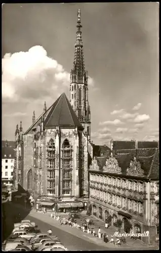 Ansichtskarte Würzburg Partie a.d. Marienkapelle; Auto Parkplatz davor 1960