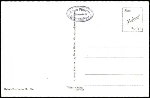 Ansichtskarte Mittenwald Ortspanorama gegen Karwendelgebirge (1385 m) 1960