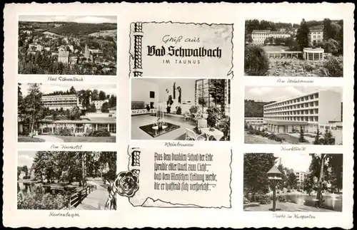 Bad Schwalbach Langenschwalbach   Kurhotel, Weinbrunnen, Kurgarten uvm. 1963
