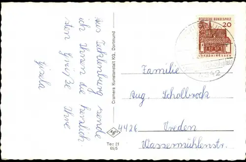 Tecklenburg Mehrbildkarte mit Ortsansichten u. Umgebungs-Landkarte 1965