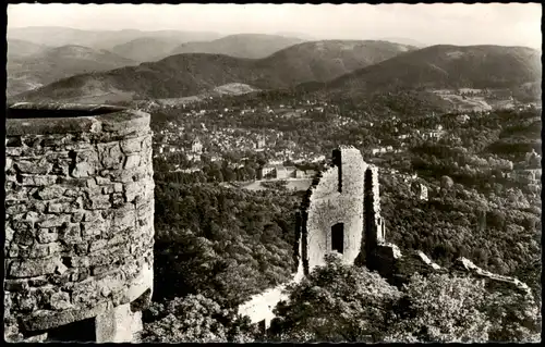 Ansichtskarte Baden-Baden Blick vom Alten Schloß Hohenbaden 1960