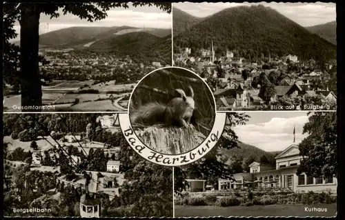 Bad Harzburg Mehrbildkarte mit Bergseilbahn Gesamtansicht Kurhaus 1960